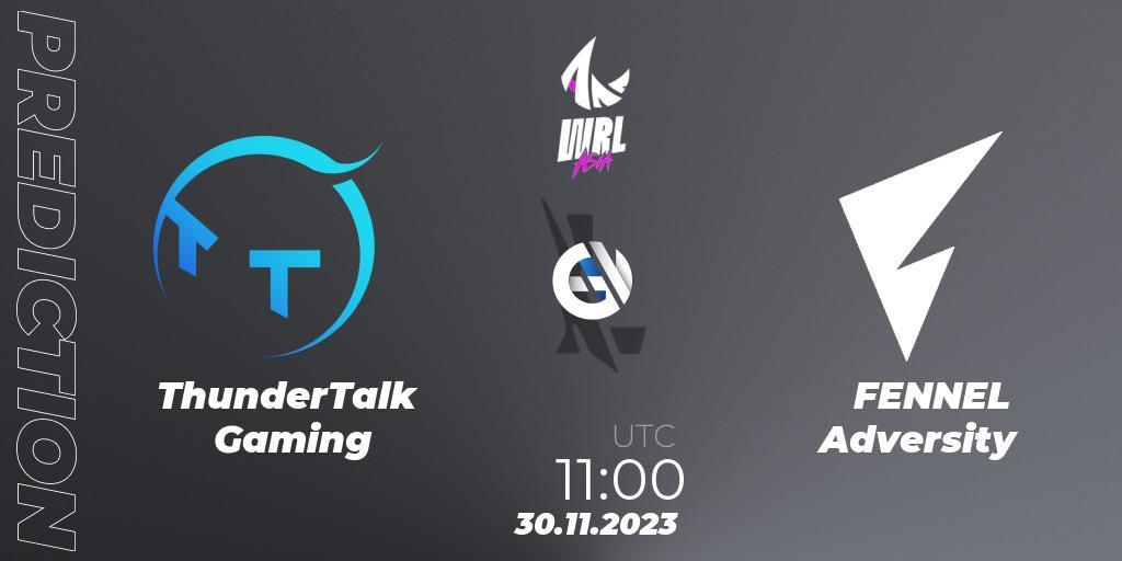 ThunderTalk Gaming - FENNEL Adversity: ennuste. 30.11.2023 at 11:00, Wild Rift, WRL Asia 2023 - Season 2 - Regular Season