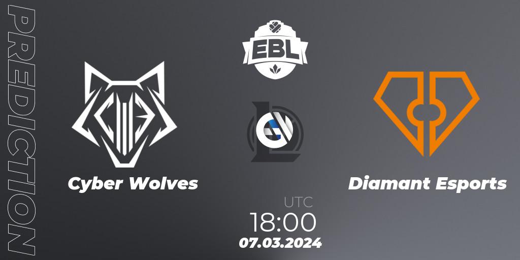 Cyber Wolves - Diamant Esports: ennuste. 07.03.24, LoL, Esports Balkan League Season 14