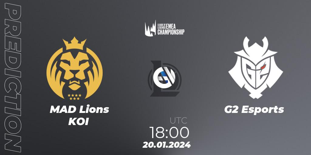 MAD Lions KOI - G2 Esports: ennuste. 20.01.2024 at 18:00, LoL, LEC Winter 2024 - Regular Season