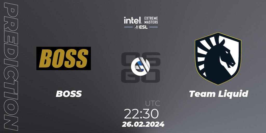 BOSS - Team Liquid: ennuste. 26.02.24, CS2 (CS:GO), Intel Extreme Masters Dallas 2024: North American Closed Qualifier