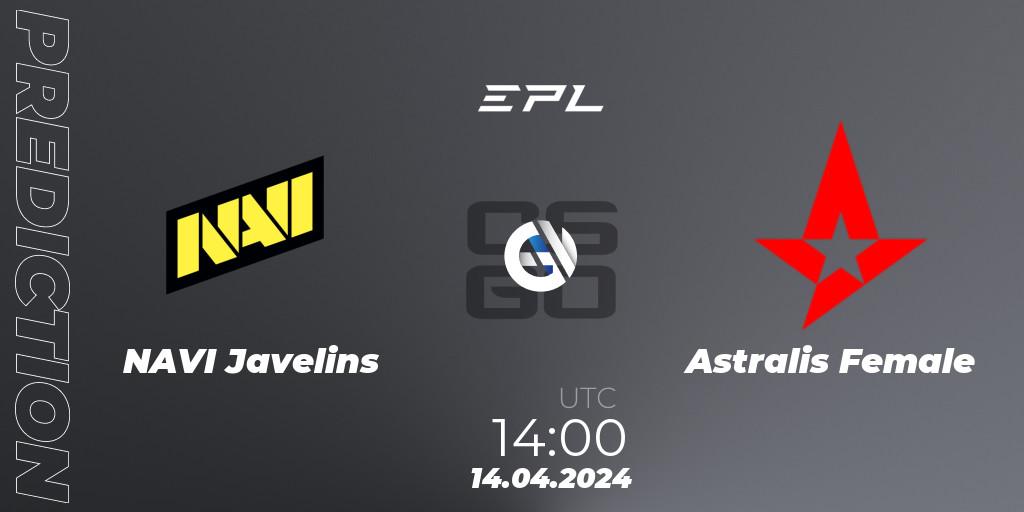 NAVI Javelins - Astralis Female: ennuste. 14.04.2024 at 14:00, Counter-Strike (CS2), European Pro League Female Season 1