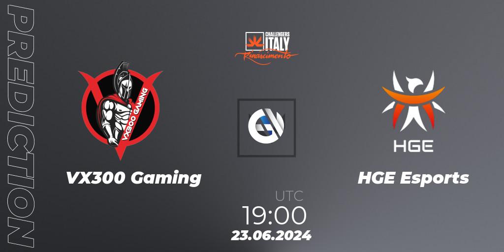 VX300 Gaming - HGE Esports: ennuste. 23.06.2024 at 19:00, VALORANT, VALORANT Challengers 2024 Italy: Rinascimento Split 2