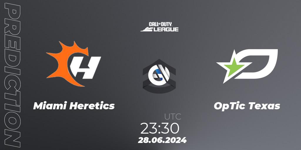 Miami Heretics - OpTic Texas: ennuste. 28.06.2024 at 23:30, Call of Duty, Call of Duty League 2024: Stage 4 Major