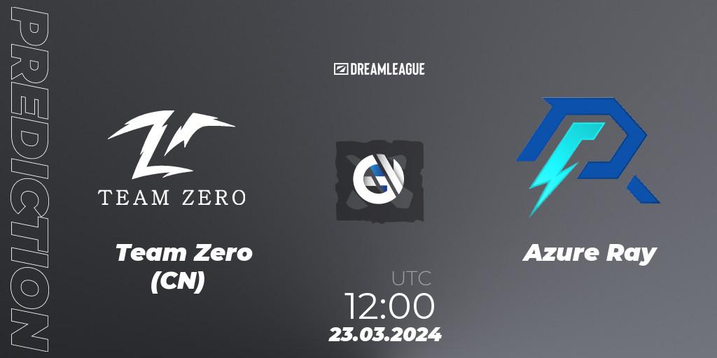 Team Zero (CN) - Azure Ray: ennuste. 23.03.2024 at 12:20, Dota 2, DreamLeague Season 23: China Closed Qualifier