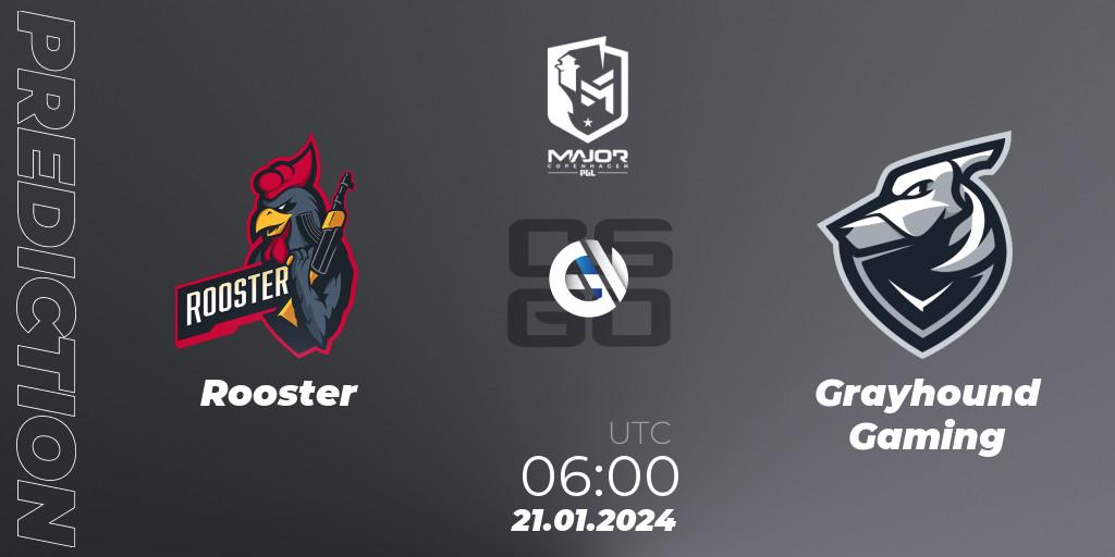 Rooster - Grayhound Gaming: ennuste. 21.01.2024 at 06:00, Counter-Strike (CS2), PGL CS2 Major Copenhagen 2024 Oceania RMR Closed Qualifier