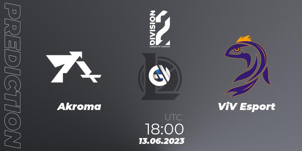 Akroma - ViV Esport: ennuste. 13.06.23, LoL, LFL Division 2 Summer 2023 - Group Stage