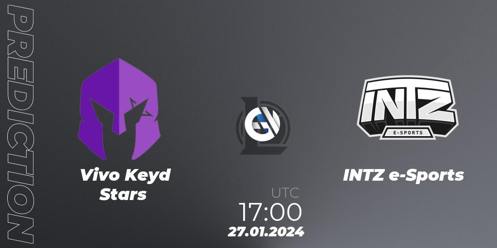 Vivo Keyd Stars - INTZ e-Sports: ennuste. 27.01.2024 at 17:00, LoL, CBLOL Split 1 2024 - Group Stage