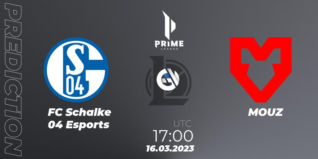 FC Schalke 04 Esports - MOUZ: ennuste. 16.03.23, LoL, Prime League Spring 2023 - Playoffs