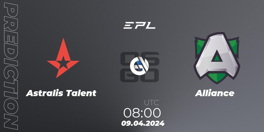 Astralis Talent - Alliance: ennuste. 09.04.24, CS2 (CS:GO), European Pro League Season 15