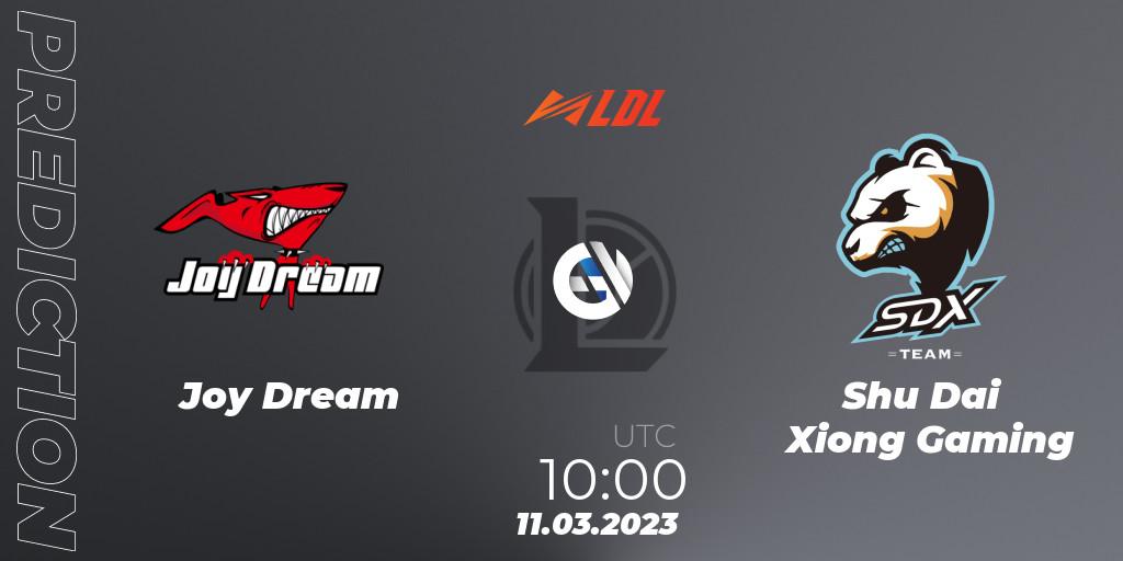 Joy Dream - Shu Dai Xiong Gaming: ennuste. 11.03.23, LoL, LDL 2023 - Regular Season