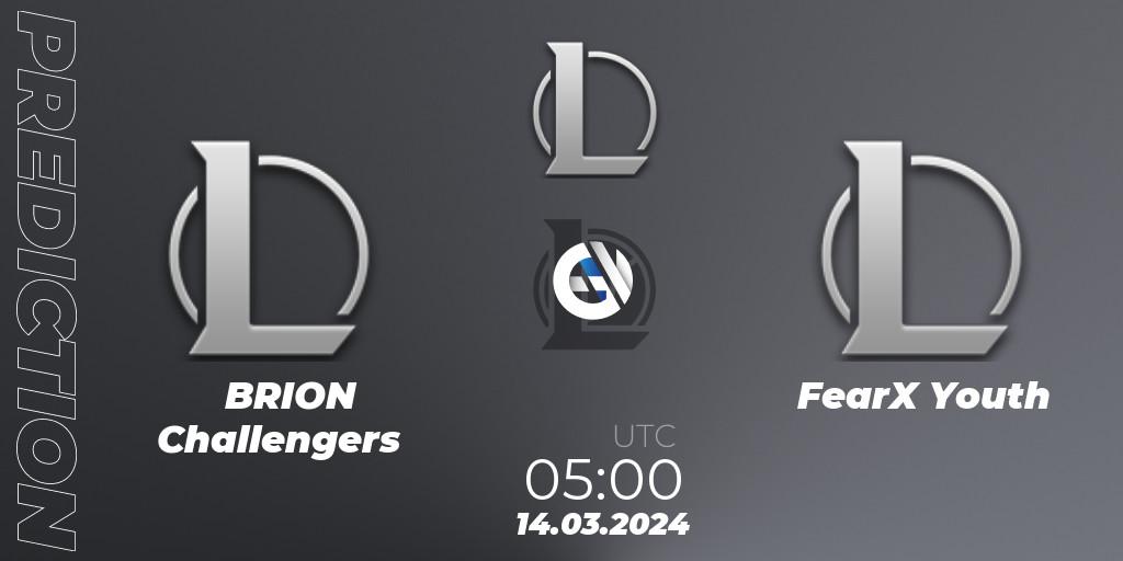 BRION Challengers - FearX Youth: ennuste. 14.03.24, LoL, LCK Challengers League 2024 Spring - Group Stage