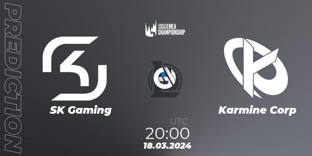 SK Gaming - Karmine Corp: ennuste. 18.03.24, LoL, LEC Spring 2024 - Regular Season