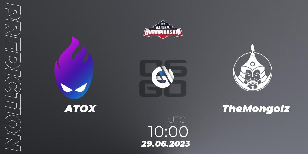 ATOX - TheMongolz: ennuste. 29.06.23, CS2 (CS:GO), ESN National Championship 2023