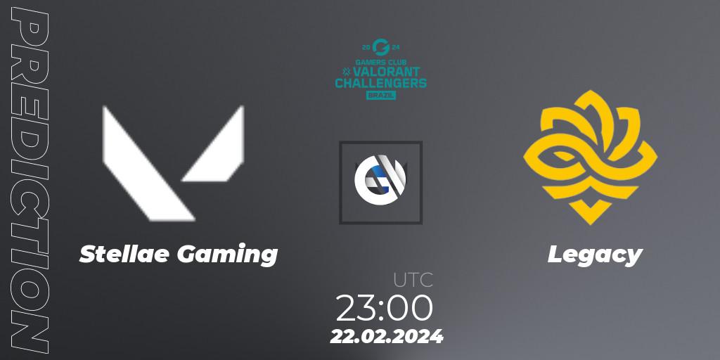 Stellae Gaming - Legacy: ennuste. 22.02.2024 at 23:00, VALORANT, VALORANT Challengers Brazil 2024: Split 1