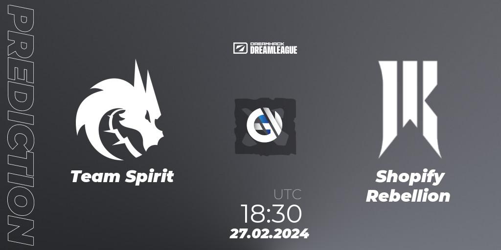 Team Spirit - Shopify Rebellion: ennuste. 27.02.2024 at 18:25, Dota 2, DreamLeague Season 22
