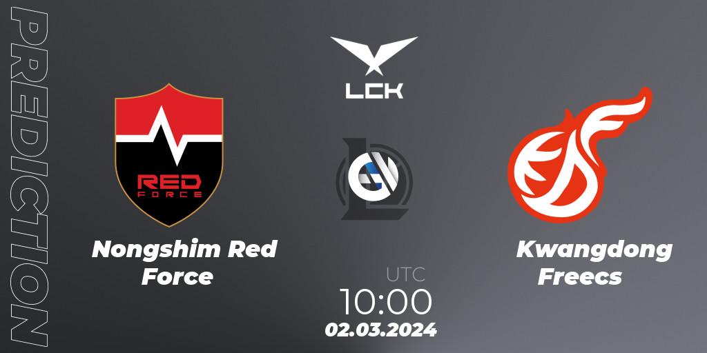 Nongshim Red Force - Kwangdong Freecs: ennuste. 02.03.24, LoL, LCK Spring 2024 - Group Stage