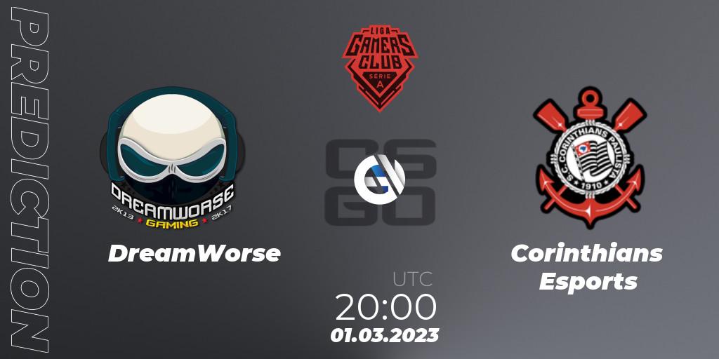 DreamWorse - Corinthians Esports: ennuste. 01.03.2023 at 20:00, Counter-Strike (CS2), Gamers Club Liga Série A: February 2023
