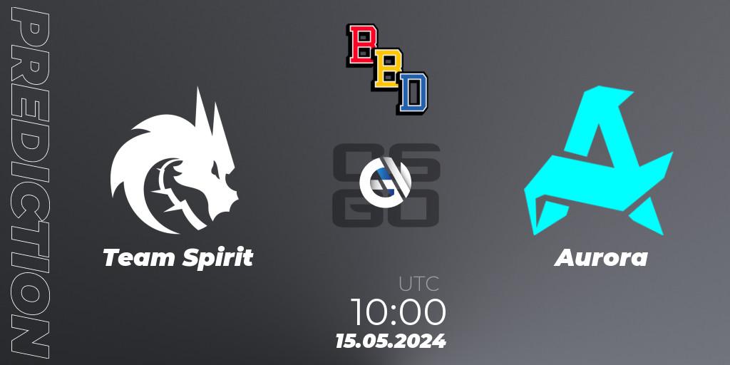 Team Spirit - Aurora: ennuste. 15.05.2024 at 10:00, Counter-Strike (CS2), BetBoom Dacha Belgrade 2024