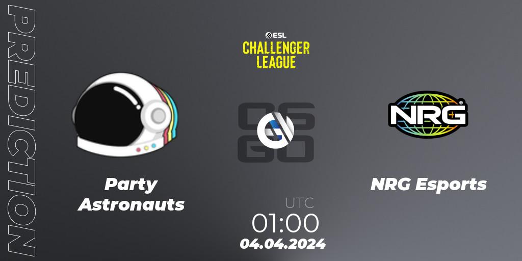 Party Astronauts - NRG Esports: ennuste. 07.05.2024 at 01:00, Counter-Strike (CS2), ESL Challenger League Season 47: North America