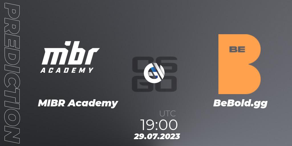 MIBR Academy - BeBold.gg: ennuste. 29.07.2023 at 19:00, Counter-Strike (CS2), Gamers Club Liga Série A: July 2023
