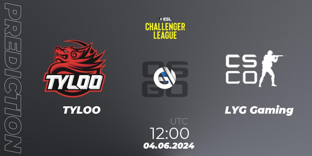 TYLOO - LYG Gaming: ennuste. 04.06.2024 at 12:00, Counter-Strike (CS2), ESL Challenger League Season 47: Asia