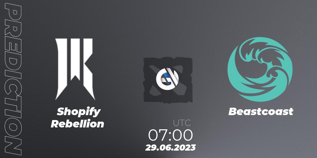 Shopify Rebellion - Beastcoast: ennuste. 29.06.2023 at 07:13, Dota 2, Bali Major 2023 - Group Stage