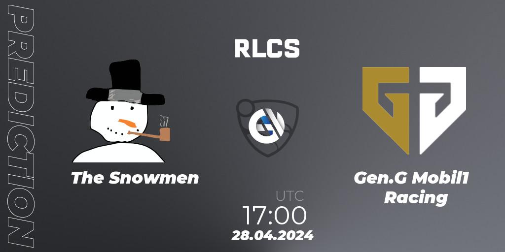 The Snowmen - Gen.G Mobil1 Racing: ennuste. 28.04.2024 at 17:00, Rocket League, RLCS 2024 - Major 2: NA Open Qualifier 4