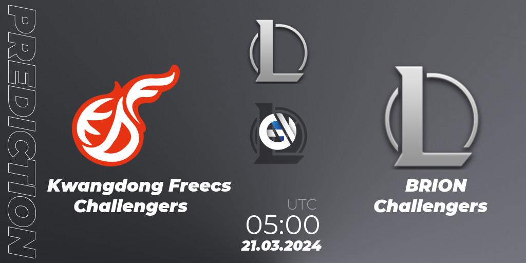 Kwangdong Freecs Challengers - BRION Challengers: ennuste. 21.03.24, LoL, LCK Challengers League 2024 Spring - Group Stage