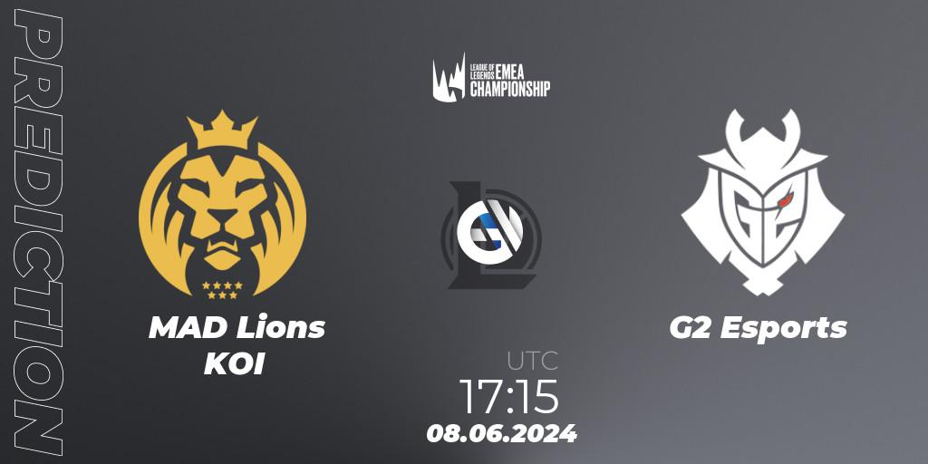 MAD Lions KOI - G2 Esports: ennuste. 08.06.2024 at 17:15, LoL, LEC Summer 2024 - Regular Season