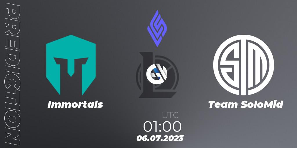 Immortals - Team SoloMid: ennuste. 06.07.23, LoL, LCS Summer 2023 - Group Stage