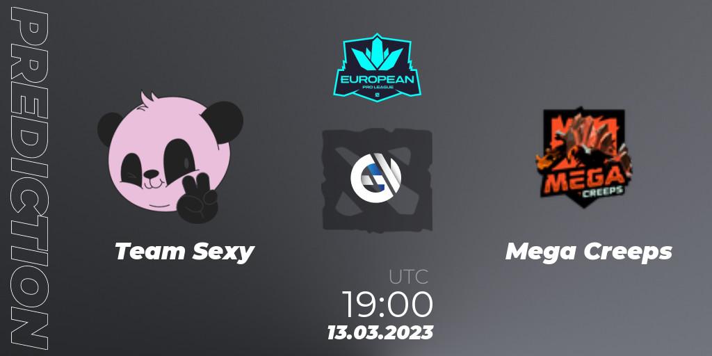 Team Sexy - Mega Creeps: ennuste. 13.03.2023 at 20:00, Dota 2, European Pro League Season 7