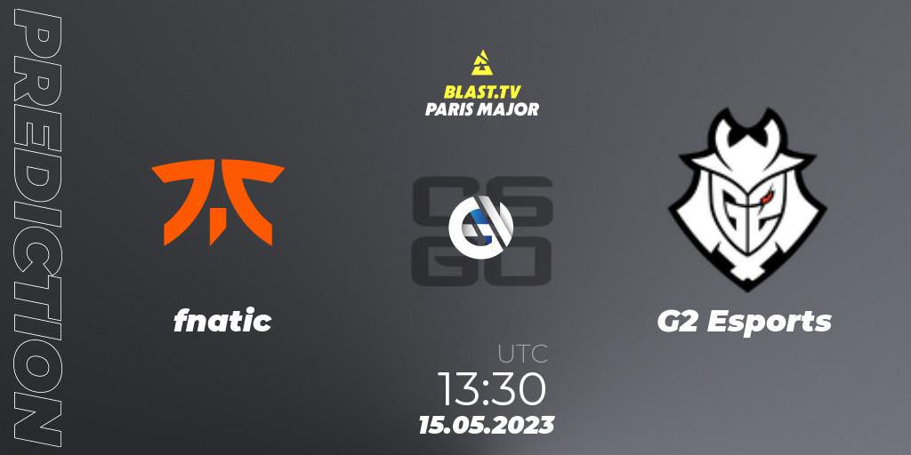 fnatic - G2 Esports: ennuste. 15.05.23, CS2 (CS:GO), BLAST Paris Major 2023