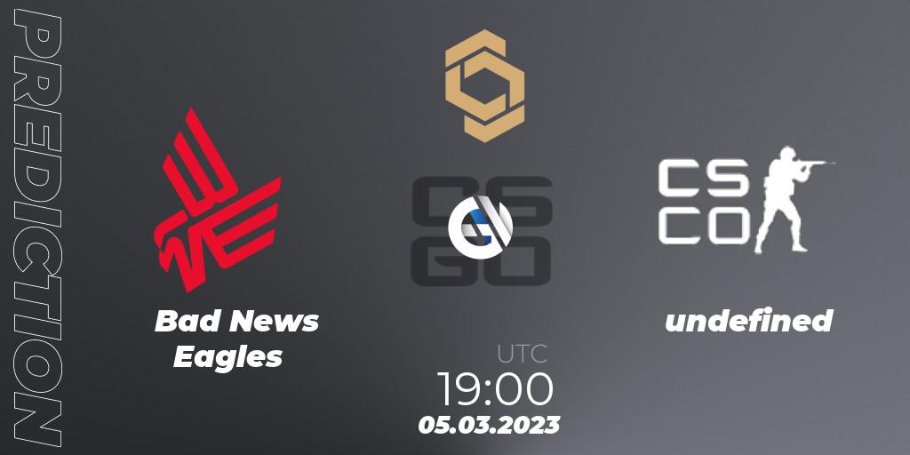 Bad News Eagles - undefined: ennuste. 05.03.23, CS2 (CS:GO), CCT South Europe Series #3