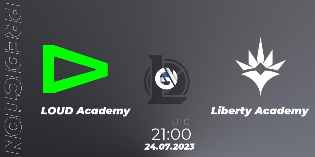 LOUD Academy - Liberty Academy: ennuste. 24.07.2023 at 21:00, LoL, CBLOL Academy Split 2 2023 - Group Stage