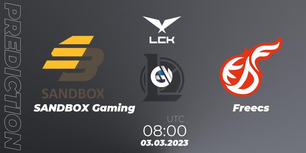 SANDBOX Gaming - Freecs: ennuste. 03.03.2023 at 08:00, LoL, LCK Spring 2023 - Group Stage