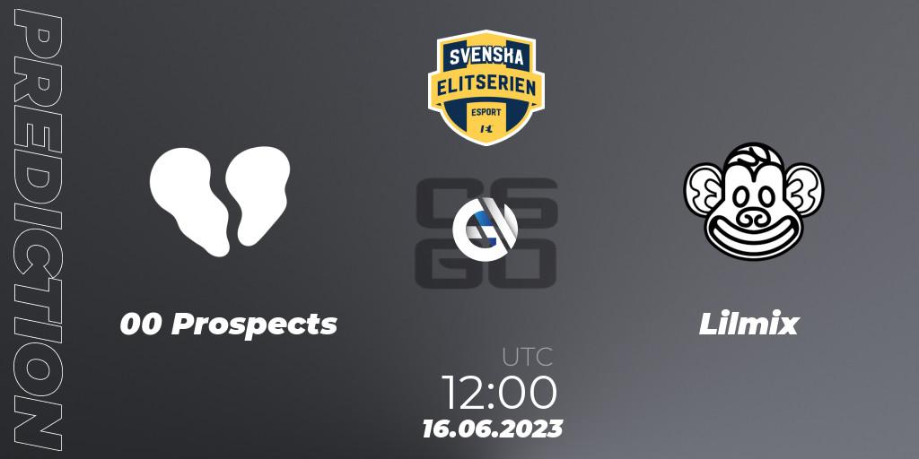 00 Prospects - Lilmix: ennuste. 16.06.23, CS2 (CS:GO), Svenska Elitserien Spring 2023