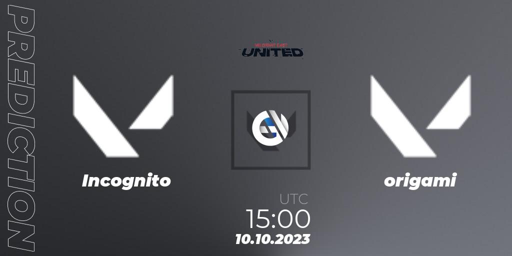 Incognito - ESC Gaming: ennuste. 10.10.2023 at 15:00, VALORANT, VALORANT East: United: Season 2: Stage 3 - League