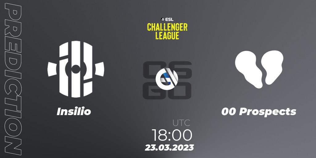 Insilio - 00 Prospects: ennuste. 23.03.23, CS2 (CS:GO), ESL Challenger League Season 44 Relegation: Europe