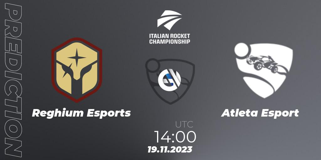 Reghium Esports - Atleta Esport: ennuste. 19.11.2023 at 14:00, Rocket League, Italian Rocket Championship Season 11Serie A Relegation