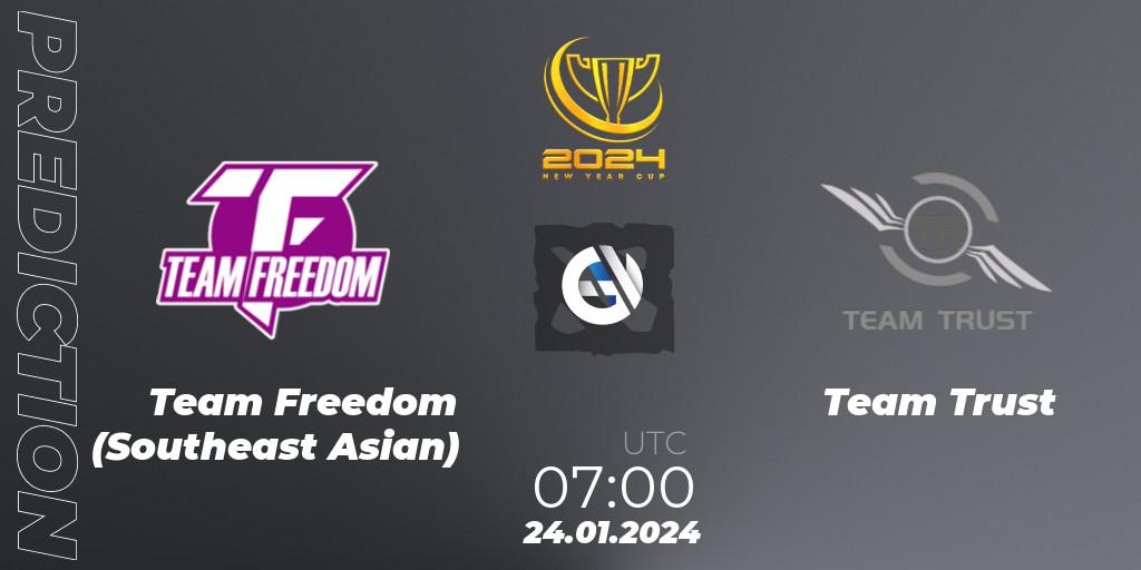 Team Freedom (Southeast Asian) - Team Trust: ennuste. 24.01.2024 at 07:02, Dota 2, New Year Cup 2024
