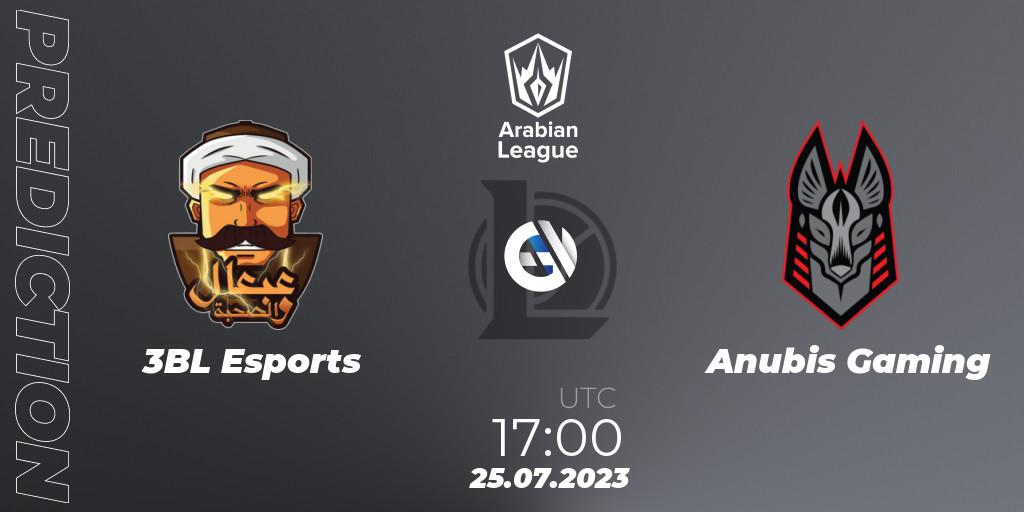 3BL Esports - Anubis Gaming: ennuste. 25.07.23, LoL, Arabian League Summer 2023 - Group Stage