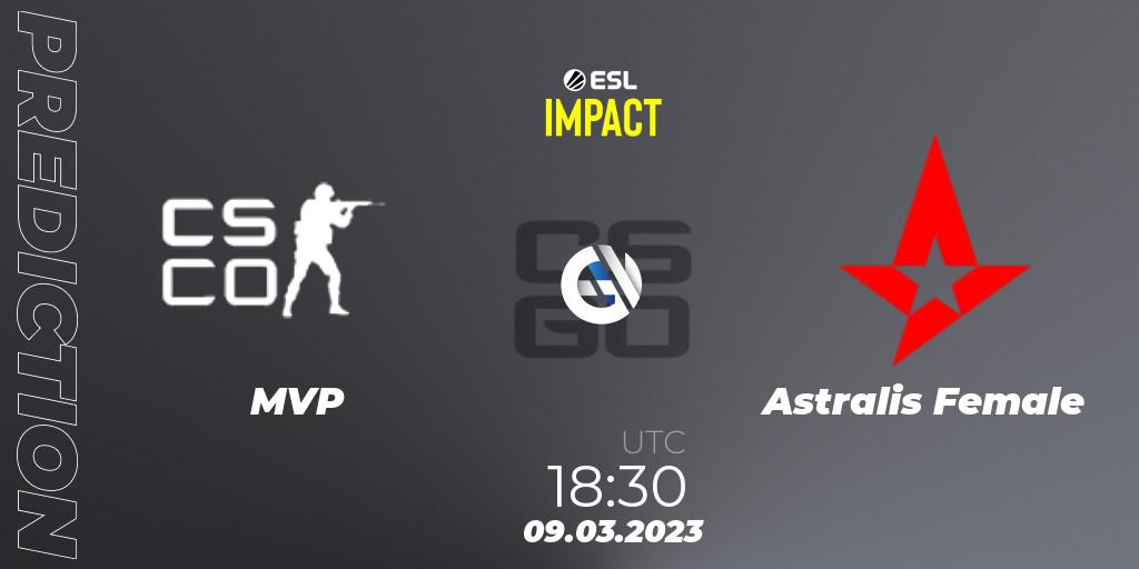 MVP - Astralis Female: ennuste. 09.03.2023 at 18:30, Counter-Strike (CS2), ESL Impact League Season 3: European Division