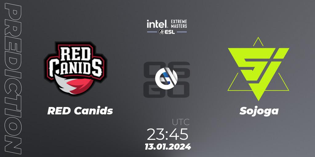 RED Canids - Sojoga: ennuste. 13.01.2024 at 23:45, Counter-Strike (CS2), Intel Extreme Masters China 2024: South American Open Qualifier #1