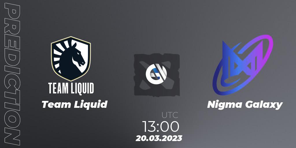 Team Liquid - Nigma Galaxy: ennuste. 20.03.2023 at 12:57, Dota 2, DPC 2023 Tour 2: WEU Division I (Upper)