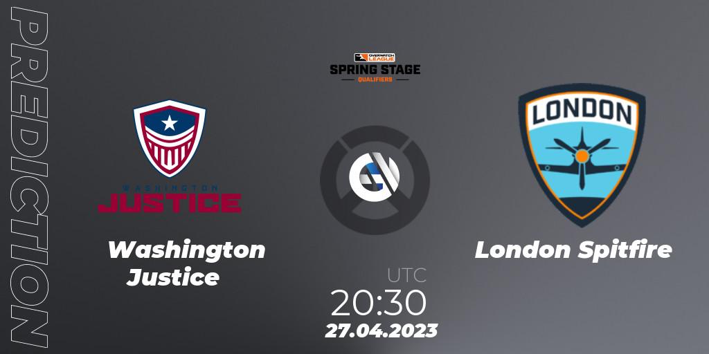 Washington Justice - London Spitfire: ennuste. 27.04.2023 at 21:15, Overwatch, OWL Stage Qualifiers Spring 2023 West
