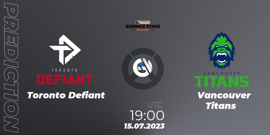 Toronto Defiant - Vancouver Titans: ennuste. 15.07.2023 at 19:00, Overwatch, Overwatch League 2023 - Summer Stage Qualifiers