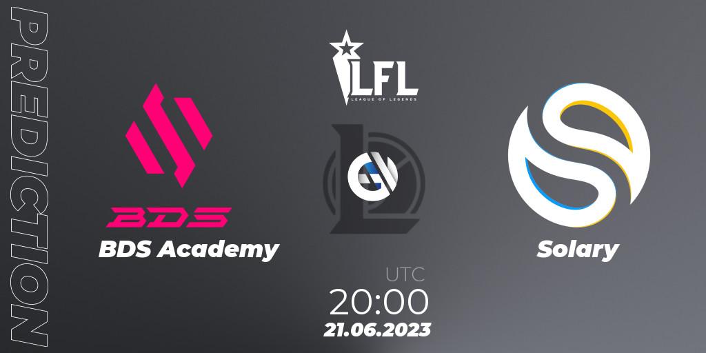 BDS Academy - Solary: ennuste. 21.06.2023 at 20:00, LoL, LFL Summer 2023 - Group Stage