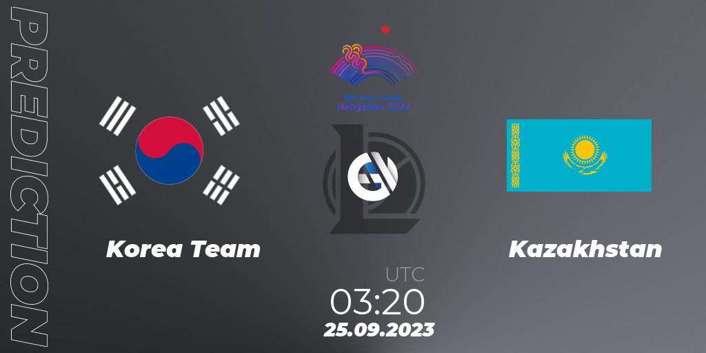 Korea Team - Kazakhstan: ennuste. 25.09.2023 at 03:20, LoL, 2022 Asian Games