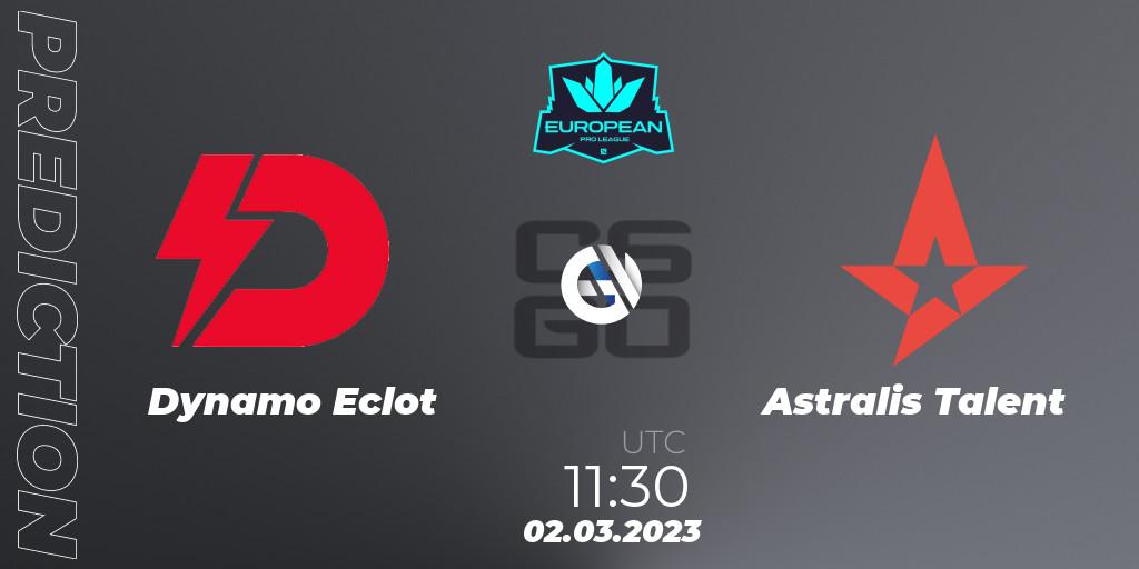 Dynamo Eclot - Astralis Talent: ennuste. 02.03.2023 at 11:30, Counter-Strike (CS2), European Pro League Season 6