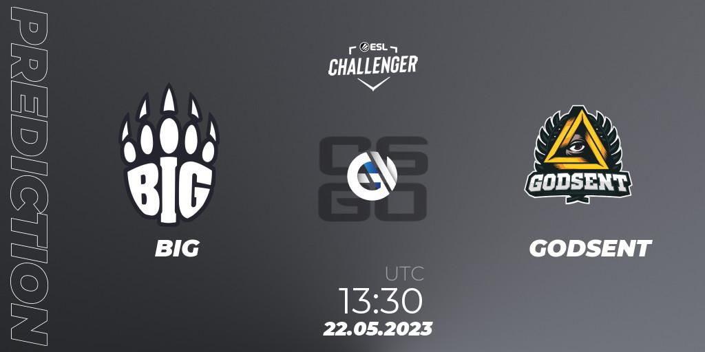 BIG - GODSENT: ennuste. 22.05.2023 at 13:30, Counter-Strike (CS2), ESL Challenger Katowice 2023: European Qualifier